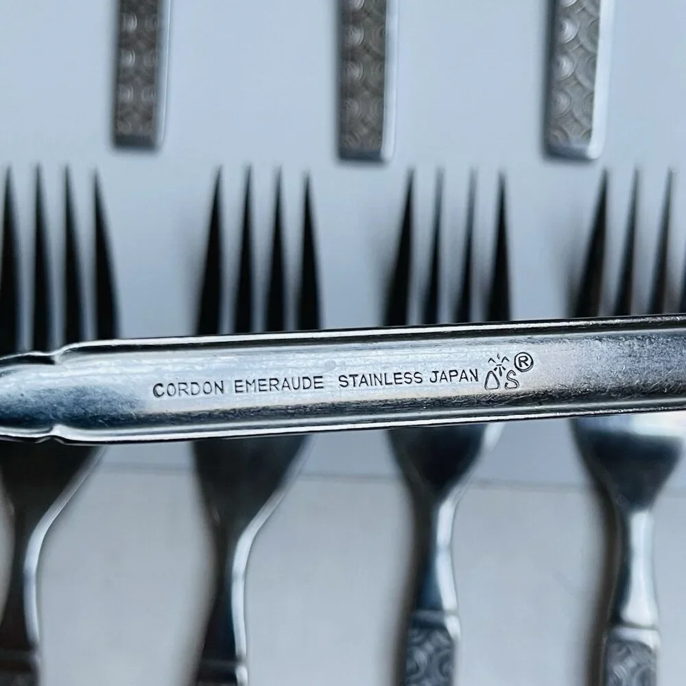 Cordon Emeraude Japan Stainless Steel Flatware Dinner Spoon Fork‎ Salad Fork